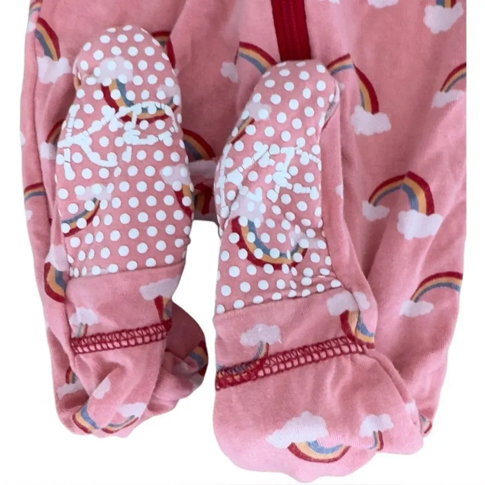Kickee Pants Rainbow Print Long Sleeve Zip Front One Piece Footie. 3-6 Months.